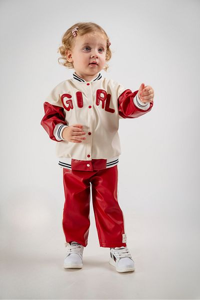 Jikko Baby Girl's 2-Piece Leather Set 8093