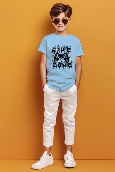 MYADA Game Zone Written Game Controller Tricou imprimat pentru băiat