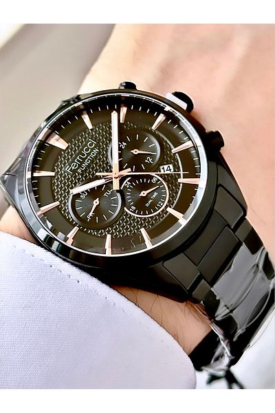 Ferrucci Men's Multifunctional Metal Band Wristwatch