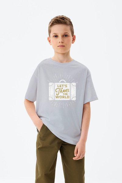 MYADA Hajde da putujemo svetskim pisanim koferom sa štampanom majicom za dečake