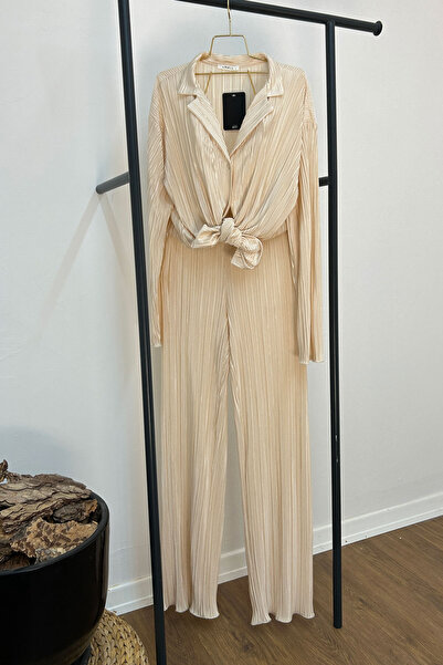 MAGARDE Set plisat cu cămașă - BEI