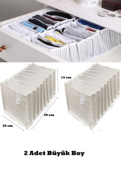 ESTİ 2 Pieces - 8 Compartment Drawer Accordion Organizer - Xlarge 30 X 39 X 14