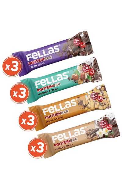Fellas Protein Bar 32g Mixed Box 12Pcs (4 Kinds)