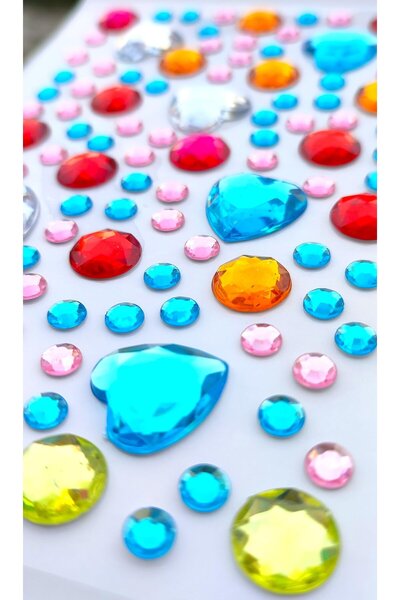 karinabest Girafă 3D Mixte Colorate Inimi Piatră Prețioasă Autocolant Autocol...