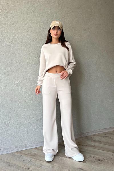 Seda Yalçın Atelier Beige Modal Pocket Detailed Trousers