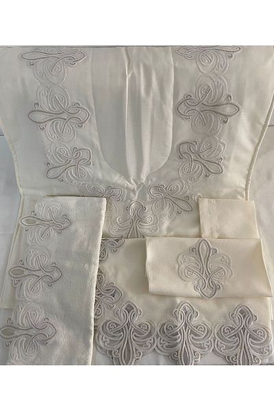 Vinezza Home Collection 5 Piece Vi̇nezza Home Dowry Set - French Guipure Prayer Rug Set