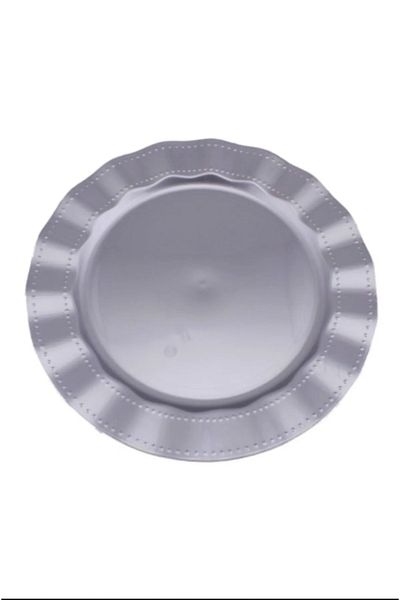 14Süs Mica Luxury Silver Plate 26 cm - 10 Pieces Plastic