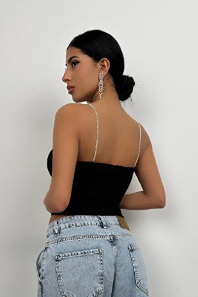 lovebox Stone Detailed Women's Knitwear Blouse - Strappy, Special Design 24S58002