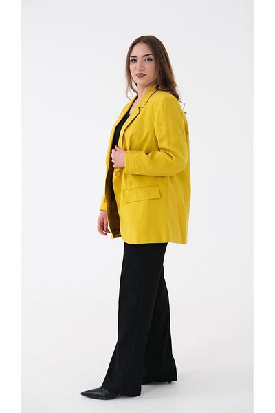 Blues Outlet JACHETĂ DE VARĂ DE VISCOZON PENTRU FEMEI-MUSTARD