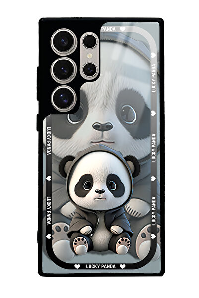 Spoyi حافظة هاتف سامسونج S24 الترا وايت لاكي باندا بتصميم لامع