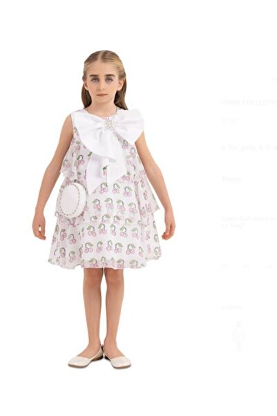 Pamina Girl's chiffon cherry dress bag set 33244