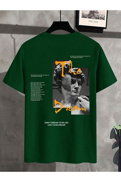 AFROGİYİM Μπλουζάκι Unisex The Dream Your Life Μπροστά και Πίσω με στάμπα Oversize
