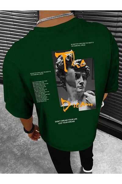 AFROGİYİM Μπλουζάκι Unisex The Dream Your Life Μπροστά και Πίσω με στάμπα Oversize