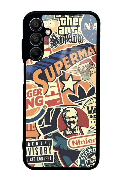 Spoyi Glossy Phone Case for Samsung A15 Retro Brand Design
