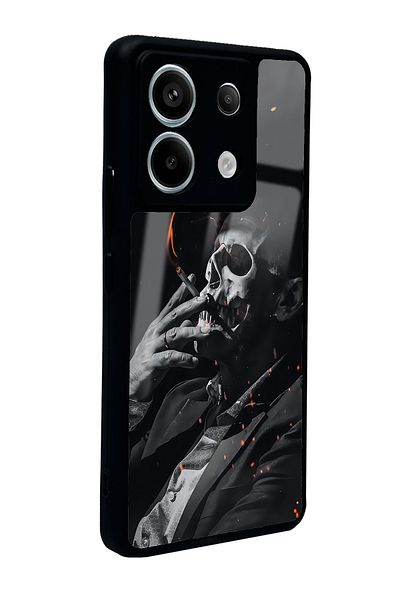 Spoyi حافظة هاتف لامعة لهاتف Xiaomi Redmi Note 13 Pro 5G بتصميم جمجمة دخانية