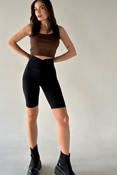 MODAGEN Women's 2-Pack Black-Brown Sports Strap Crop