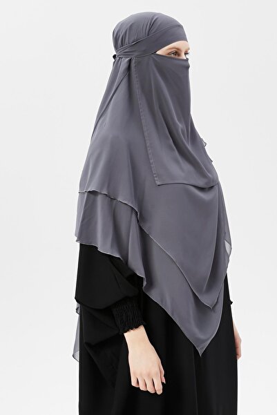 Altobeh Έτοιμο πρακτικό σιφόν τριών στρώσεων με πέπλο τριγωνικό Hajj Umrah Shawl Souffle Hijab Nikap Smoked