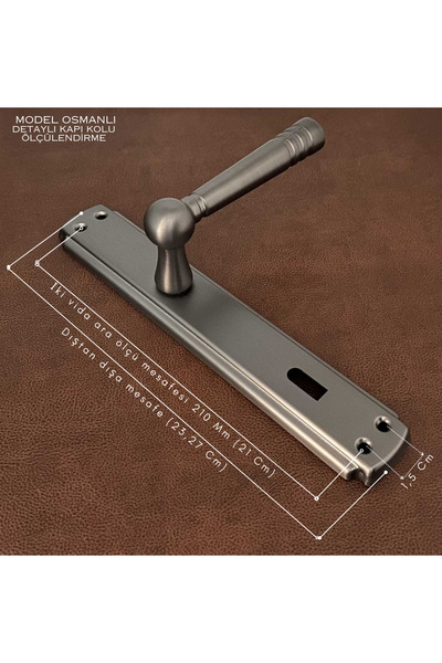 KOLDOOR Osmanlı Mat Skoç Füme Bravo Aynalı Oda Kapı Kolu 2 Takım