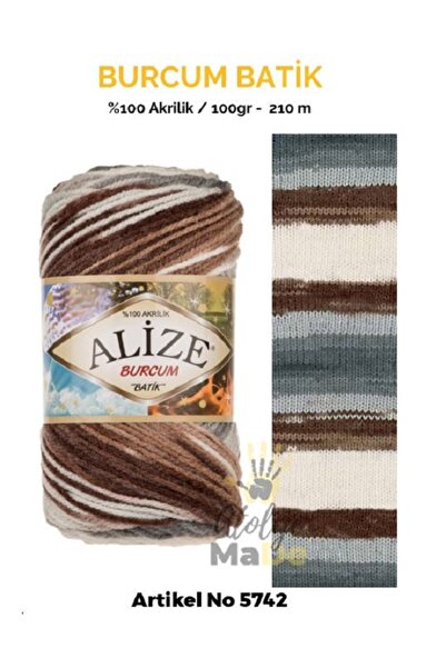 Alize Burcum Batik 5742 - 100gr 210metre %100akrilik El Örgü Iplikleri Yelek ...