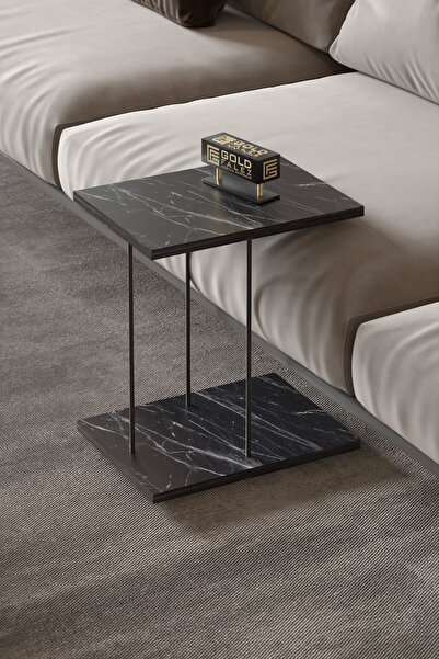 GOLDFALEZ Yan Sehpa Tekerlekli Servis Sehpası Hnd Dikdörtgen Bendir