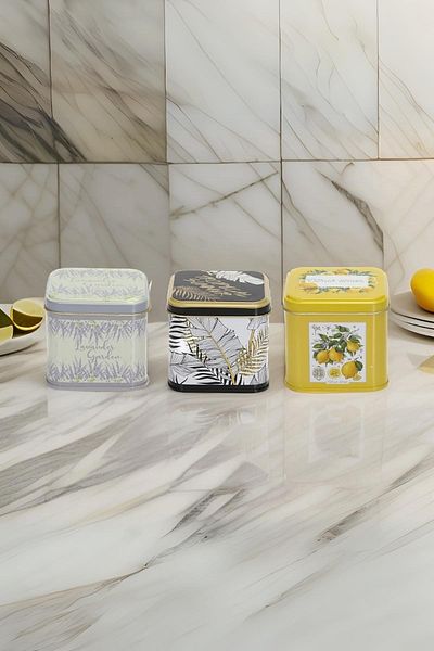 EVLE Efb35q5 3-Piece Square Box 90x90x80 Mm, 0.7 Lt, Citrus Lemon