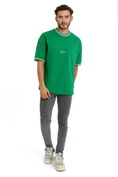 SELF CONTROL Λεπτομερές καλοκαιρινό μπλουζάκι Unisex New Season Oversize Molded Collar