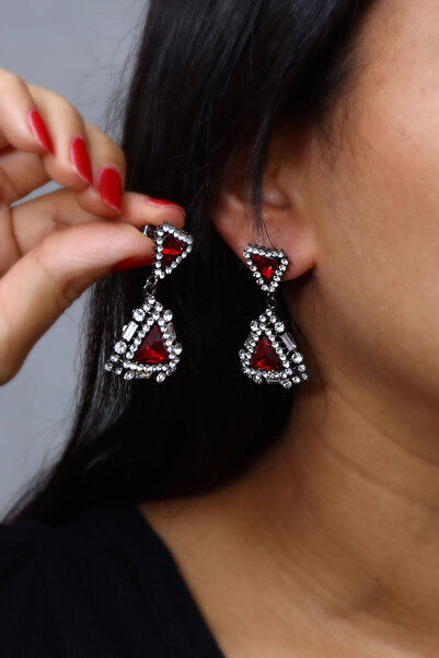 Süspüs Accessories TAŞLI ÜÇGEN ABİYE KÜPE