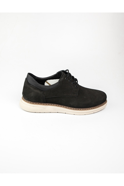 Nobel 4001 Чорні шкіряні чоловічі повсякденні черевики