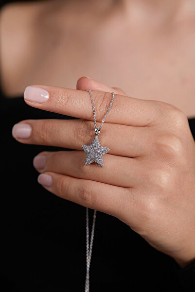 Elika Silver Women's Star Model Bijouterie Necklace