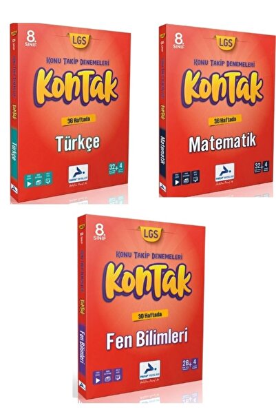 paraf yayınları PARAF 8.SINIF KONTAK DENEMELERİ TÜR+MAT+FEN (3 KİTAP)