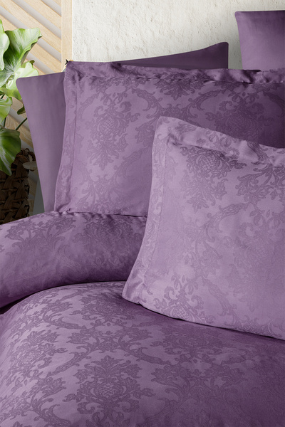 Pierre Cardin Σετ Παπλωματοθήκη Ζακάρ Σατέν Διπλό Bianca Plum