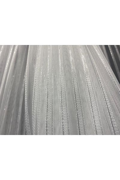 AKÇA TEKSTİL PASTA 350 MODEL SILVERY BROKEN WHITE COLOR READY STITCHED PLEATED TULLE CURTAIN 300*260