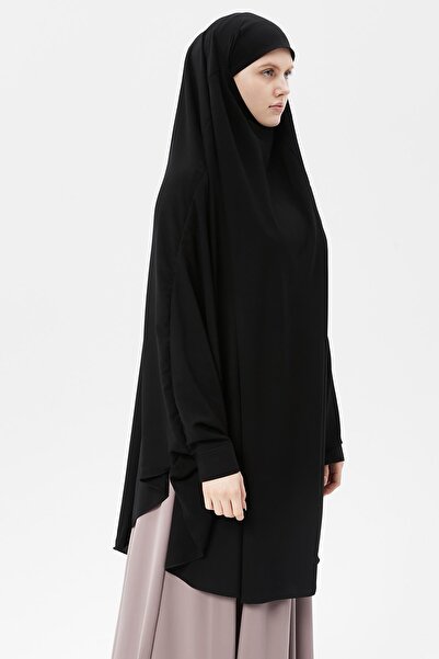 Altobeh Γυναικείο Hijab Medina Silk Sheet Top Veiled Souffle Hijab Μαύρο