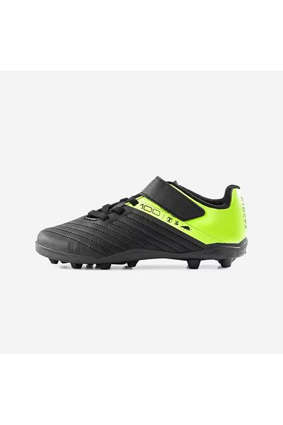 Decathlon أحذية كرة القدم للأطفال من KIPSTA - أسود / أصفر - 100 Easy AG/FG