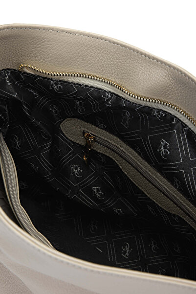 Tamer Tanca Women's Genuine Leather Beige Shoulder Bag