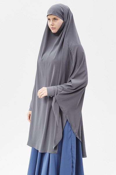 Altobeh Γυναικείο Hijab Medina Silk Sheet Top Veiled Souffle Hijab Smoked