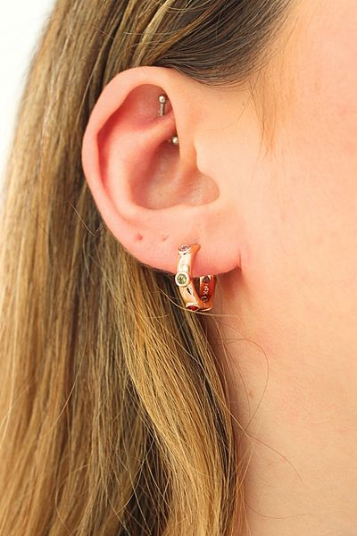 DOURS GOLD EARRINGS RAINBOW 1 CM