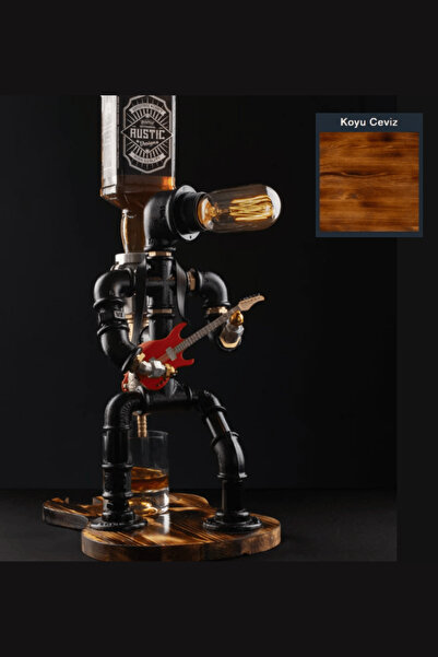 Rustik Atölye Rockstar Masa Lambalı Lampenser İçki Musluğu