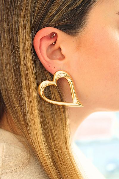 DOURS GOLD EARRINGS LOVE 6 CM