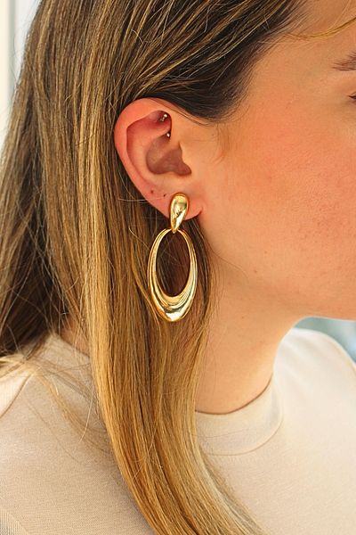 DOURS GOLD EARRINGS VINTAGE 6 CM