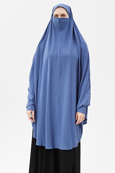 Altobeh Γυναικείο Hijab Medina Silk Sheet Top Veiled Souffle Hijab Dark Jeans