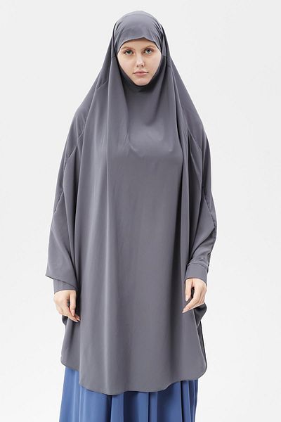 Altobeh Γυναικείο Hijab Medina Silk Sheet Top Veiled Souffle Hijab Smoked