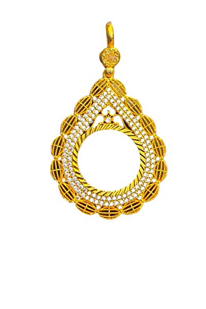 BEYZA DERELİ TAKI AKSESUAR 22 Ayar Fiziki Altın Kaplama Zirkon Taşlı Içi Boş ...