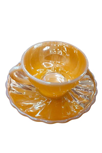 Dedemin Antikaları Antika Anchor-hockıng U.s.a Sarı Nescafe Fincanı