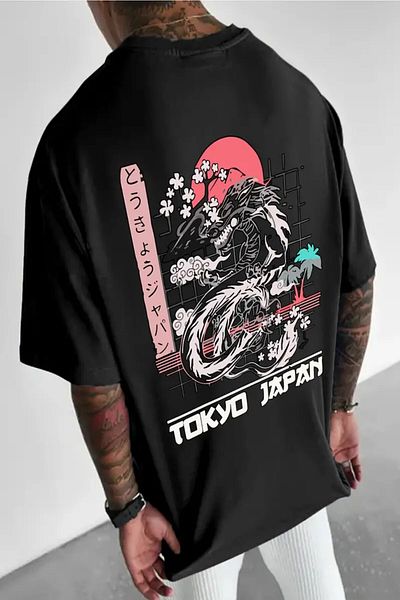 MODAGEN Ανδρικό μπλουζάκι με στάμπα Tokyo Oversize
