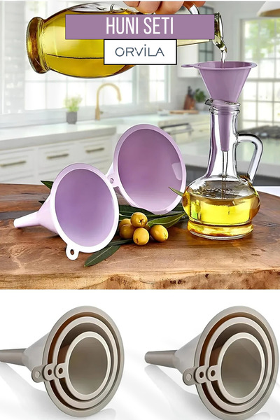 Orvila 3 Size Funnel Set - Practical Liquid Transfer Apparatus - Plastic