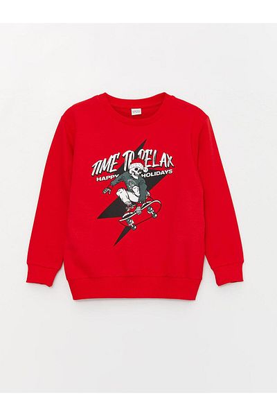 LC Waikiki Crew Neck Christmas Themed Long Sleeve Boy's Sweatshirt