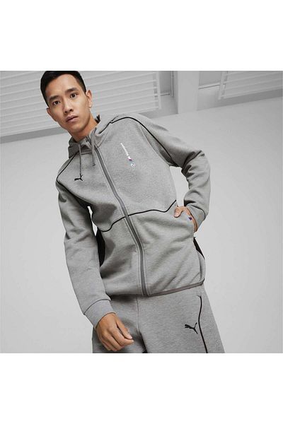 Puma Ανδρικό φούτερ Bmw Mms Hooded - Casual Jacket 62414403   Γκρι