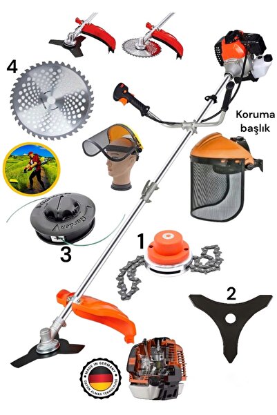 Germany Steel GERMAN 12 HP Yan Tipi Benzinli Ot Çalı Tırpanı Çim Biçme Makina...