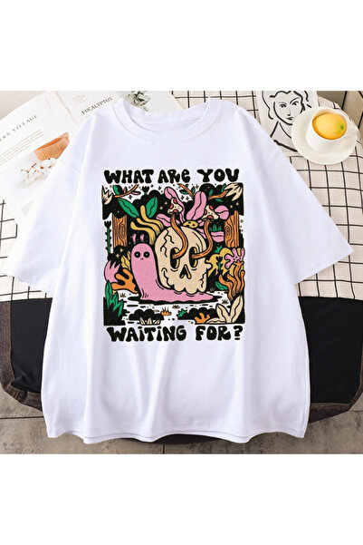 Jose Clothing Μπλουζάκι με λευκή στάμπα Unisex από οργανικό βαμβάκι Oversize - Κοντό μανίκι